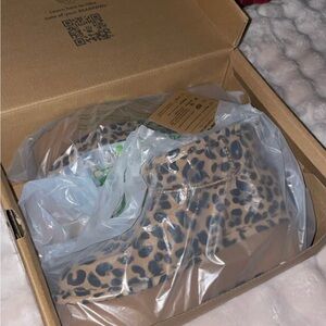 BearPaw Leopard Print Women's Winter Rain Boots - Tan and Black